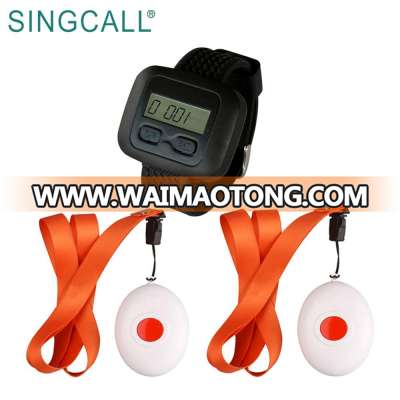 SINGCALL Hospital Pager System Wired Patient Call Button with Wrist Watch