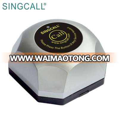 SINGCALL wireless calling system silver one-button pager, restaurant calling bell